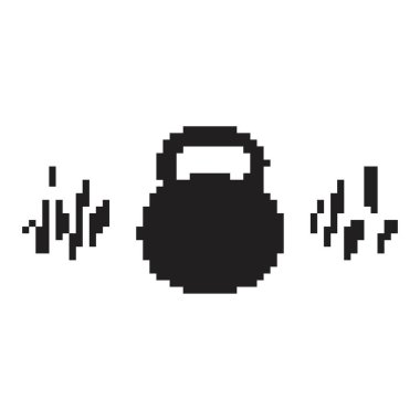 Nabız pikseli simgesi, 8-bit. Beyaz arkaplanda vektör illüstrasyonu.