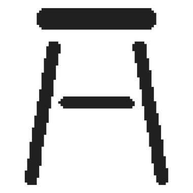 koltuk pikseli simgesi, 8-bit. Beyaz arkaplanda vektör illüstrasyonu.