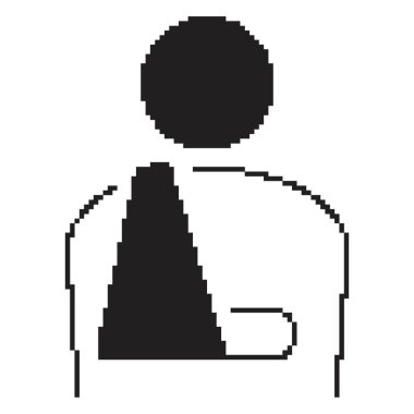 Sapan piksel simgesi, 8-bit. Beyaz arkaplanda vektör illüstrasyonu.