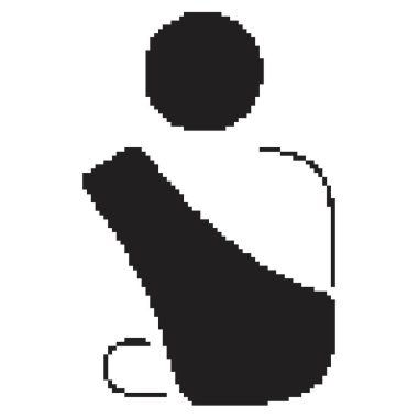 Sapan piksel simgesi, 8-bit. Beyaz arkaplanda vektör illüstrasyonu.