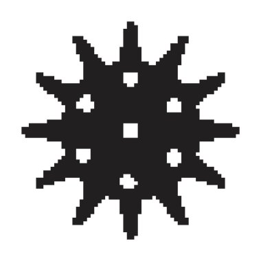 Virüs piksel simgesi, 8-bit. Beyaz arkaplanda vektör illüstrasyonu.