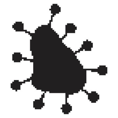 Virüs piksel simgesi, 8-bit. Beyaz arkaplanda vektör illüstrasyonu.