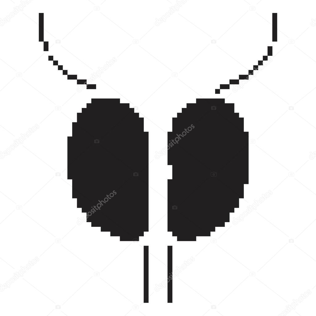 Prostatitis pixel icon, 8-bit. Vector illustration on a white background.