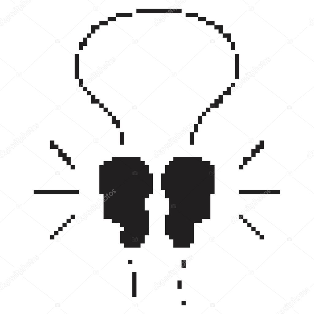 Prostatitis pixel icon, 8-bit. Vector illustration on a white background.