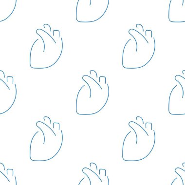 Şeffaf arkaplanda izole edilmiş kalp organı izi var..