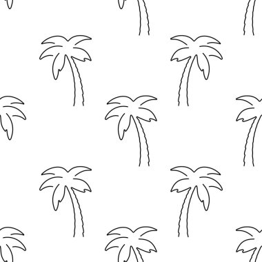 Şeffaf arkaplanda izole edilmiş palmiye ağacı deseni.