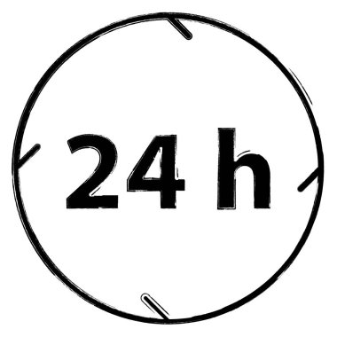 Beyaz arkaplanda 24 simge, fırça darbeleri, vektör illüstrasyonu.