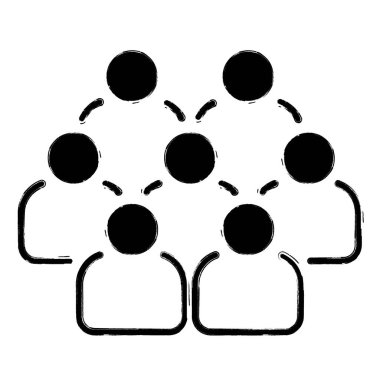 yönetim kurulu simgesi, fırça darbeleri, beyaz arkaplan üzerindeki vektör illüstrasyonu.