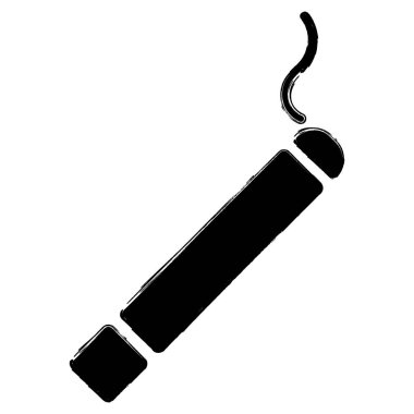 sigara simgesi, fırça darbeleri, beyaz arkaplanda vektör illüstrasyonu.
