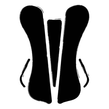 korse simgesi, fırça darbeleri, beyaz arkaplanda vektör illüstrasyonu.