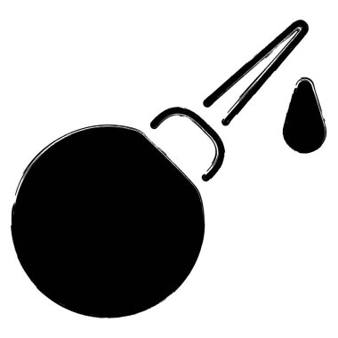 Lavman simgesi, fırça darbeleri, beyaz arkaplanda vektör illüstrasyonu.