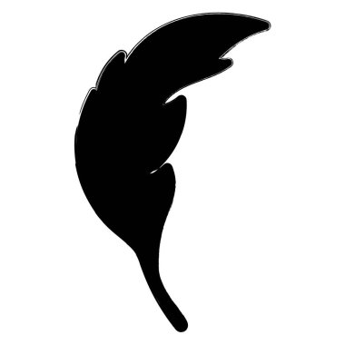 Beyaz arkaplanda tüy simgesi, fırça darbeleri, vektör illüstrasyonu.