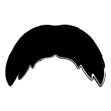 Bıyık simgesi, fırça darbeleri, beyaz arkaplanda vektör illüstrasyonu.