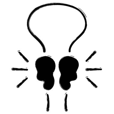 Beyaz arkaplanda prostatitis simgesi, fırça darbeleri, vektör illüstrasyonu.