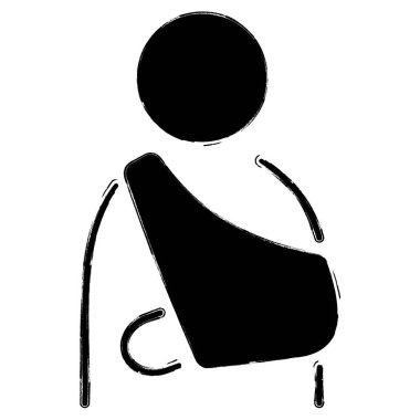 sapan simgesi, fırça darbeleri, beyaz arkaplanda vektör illüstrasyonu.