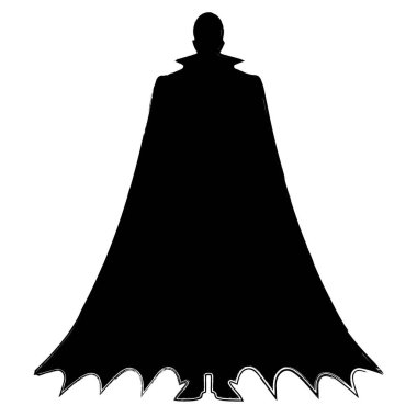 Beyaz arkaplanda vampir simgesi, fırça darbeleri, vektör illüstrasyonu.