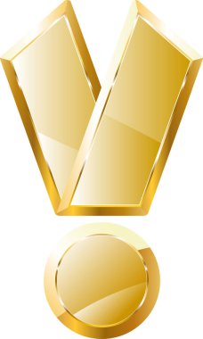 Altın madalya ikonu. Şeffaf arkaplanda izole.