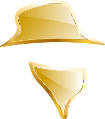 Kovboy altın ikonu. Şeffaf arkaplanda izole.