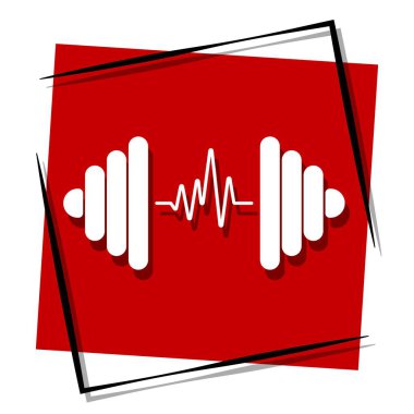 Nabız, çerçevede kırmızı pankart. Vektör illüstrasyonu.