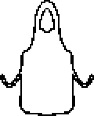 Önlük 8-bit piksel simgesi. Vektör illüstrasyonu.