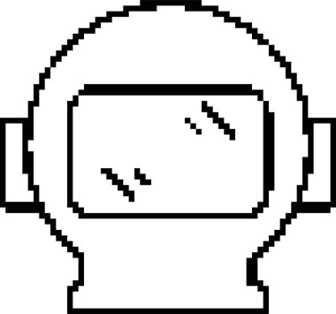 Astronot 8-bit piksel simgesi. Vektör illüstrasyonu.