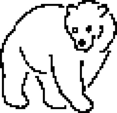 Ayı 8-bit piksel simgesi. Vektör illüstrasyonu.
