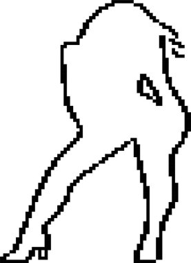 Vücut kızı 8-bit piksel simgesi. Vektör illüstrasyonu.