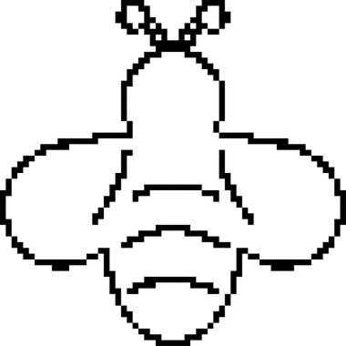 Arı 8-bit piksel simgesi. Vektör illüstrasyonu.