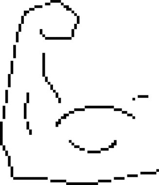 pazı bisepsi 8-bit piksel simgesi. Vektör illüstrasyonu.