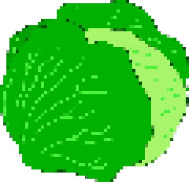 Lahana 8-bit piksel simgesi. Vektör illüstrasyonu.