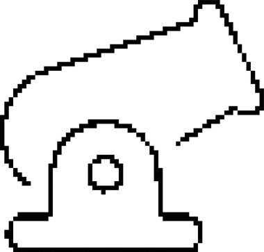 Canon 8-bit piksel simgesi. Vektör illüstrasyonu.