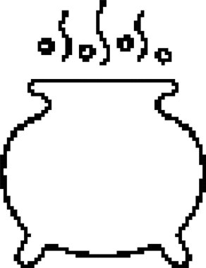 Kazan 8-bit piksel simgesi. Vektör illüstrasyonu.