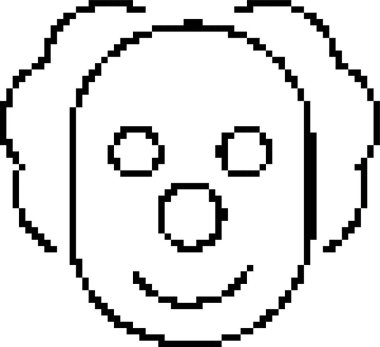 Palyaço 8-bit piksel simgesi. Vektör illüstrasyonu.