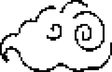 Bulut 8-bit piksel simgesi. Vektör illüstrasyonu.