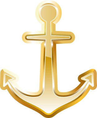 Çapa altın ikonu. Şeffaf arkaplanda izole.