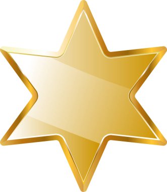 David 'in altın ikonu. Şeffaf arkaplanda izole.