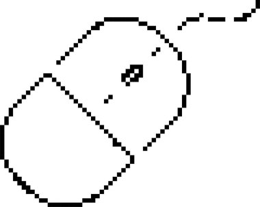 Bilgisayar faresi 8- bit piksel simgesi. Vektör illüstrasyonu.