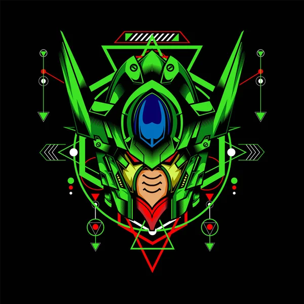 Kutsal geometri geçmişi olan Yeşil Robot