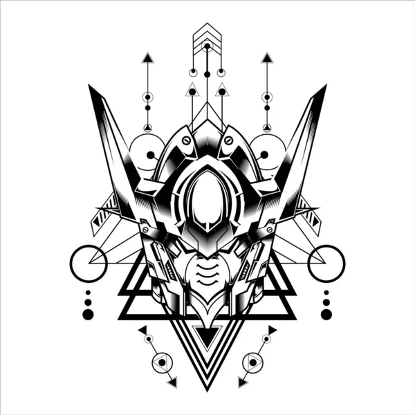 Robot hücre başı illüstrasyonu, logo, oyun logosu, tişört ve daha fazlası için kullanılabilir.