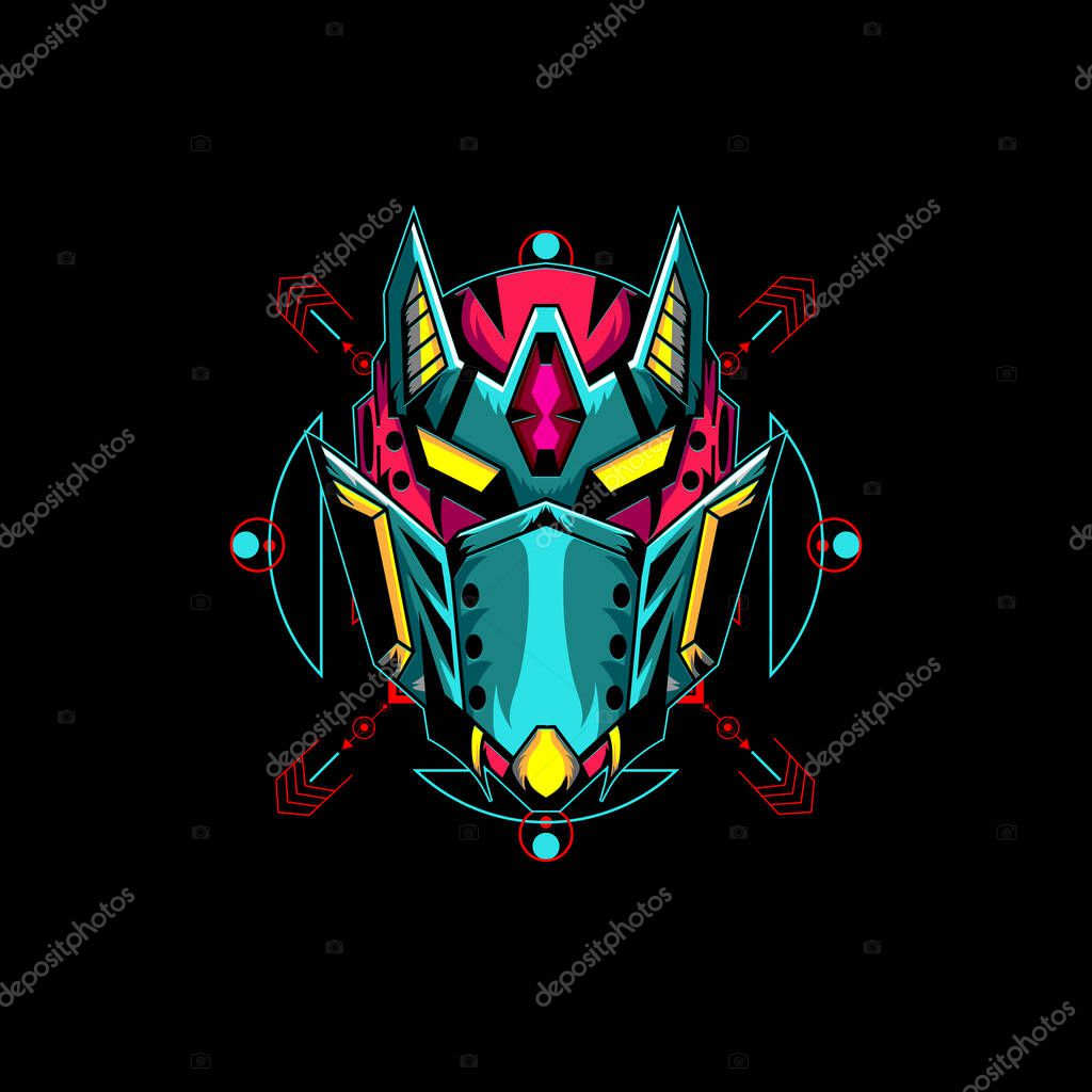 Mecha Mask Logo can use for t shirt design, logo or mascot