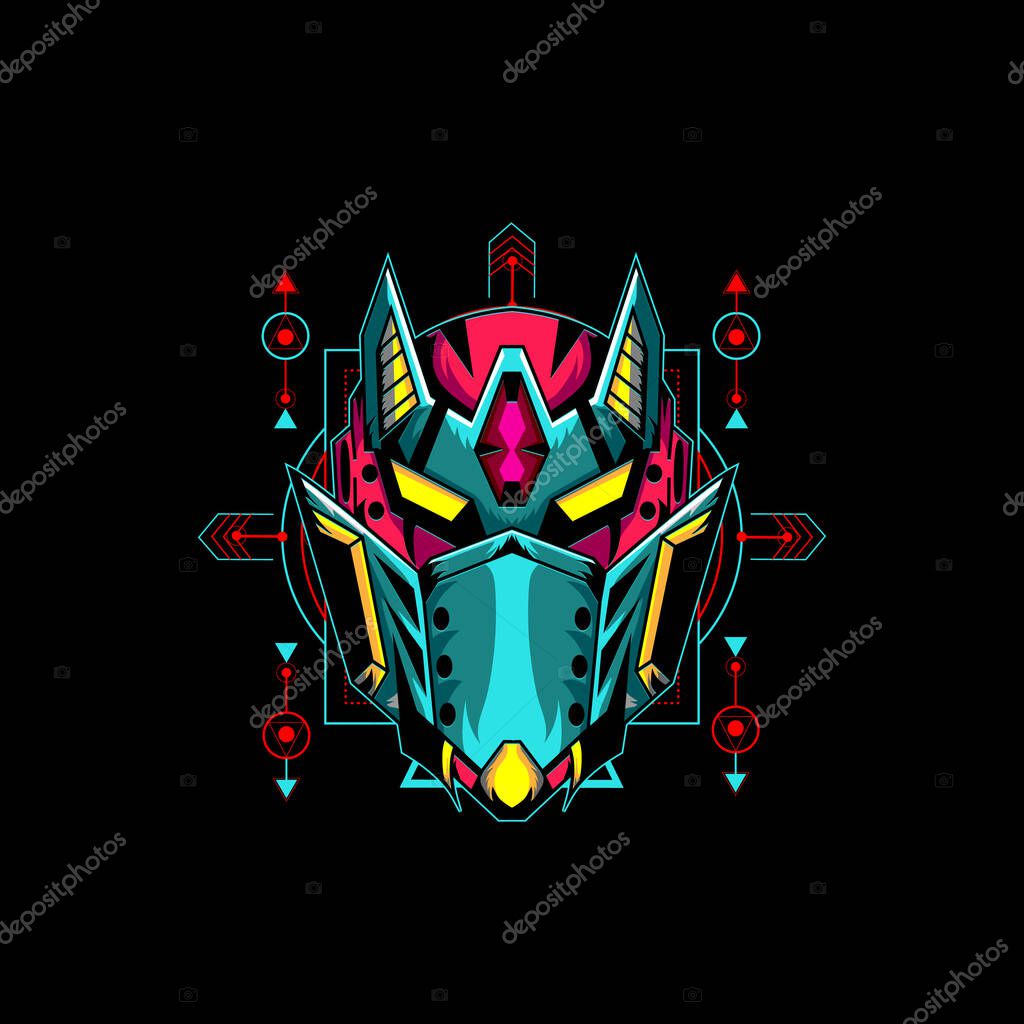 Mecha Mask Logo can use for t shirt design, logo or mascot