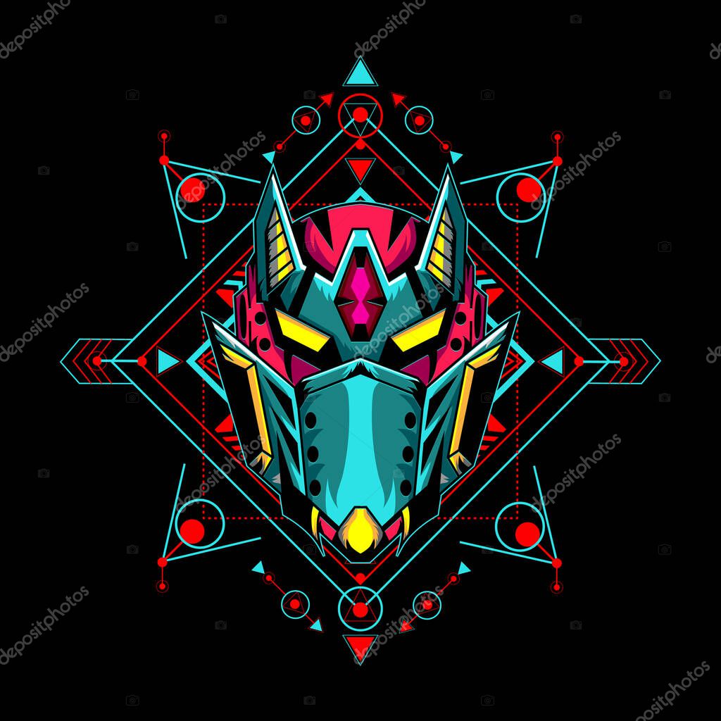 Mecha Mask Logo can use for t shirt design, logo or mascot