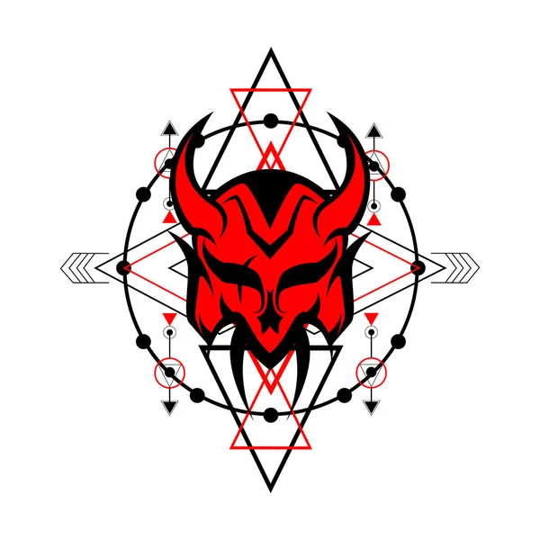 Geometria Sacra Del Diavolo Sfondo Bianco Può Usare Tatuaggio Logo — Vettoriale Stock