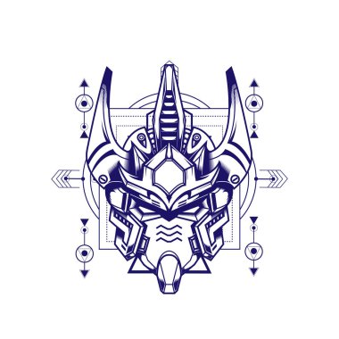 Atlantik Gundam 'ı kutsal geometri ve beyaz renklerle