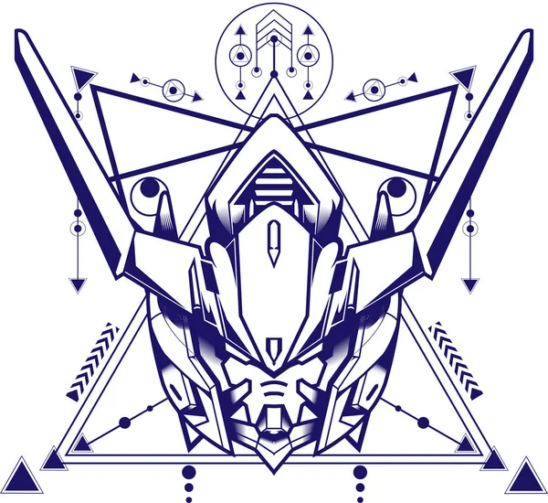 Gundam Maskottchen Logo Kann Für Gaming Logo Esport Logo Shirt — Stockvektor
