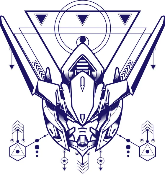 Gundam Maskotu Logosu Oyun Logosu, Esport Logosu, Kutsal Geometri Arkaplan Tasarımı