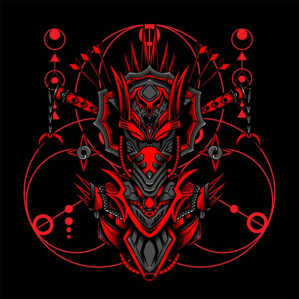 Queen Darkness Vector Obra Arte Com Geometria Sagrada Moderna Para — Vetor de Stock