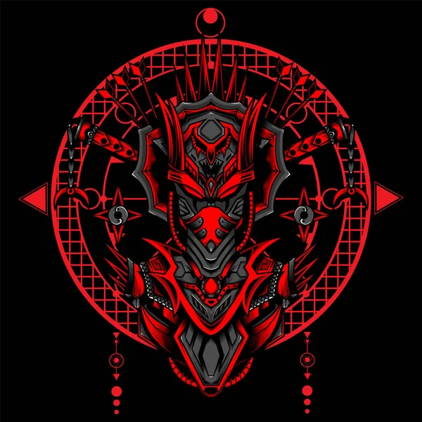 Queen Darkness Vector Obra Arte Com Geometria Sagrada Moderna Para — Vetor de Stock