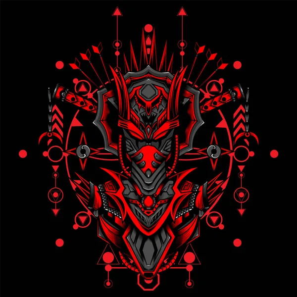 Queen Darkness Vector Obra Arte Com Geometria Sagrada Moderna Para — Vetor de Stock