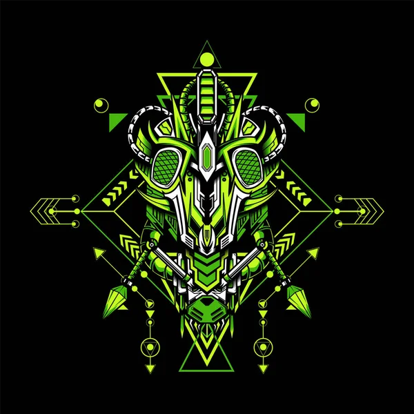 Kutsal geometrik çerçeveli Böcek Başı Vektörü şablon ve t-shirt tasarımı için kullanılabilir